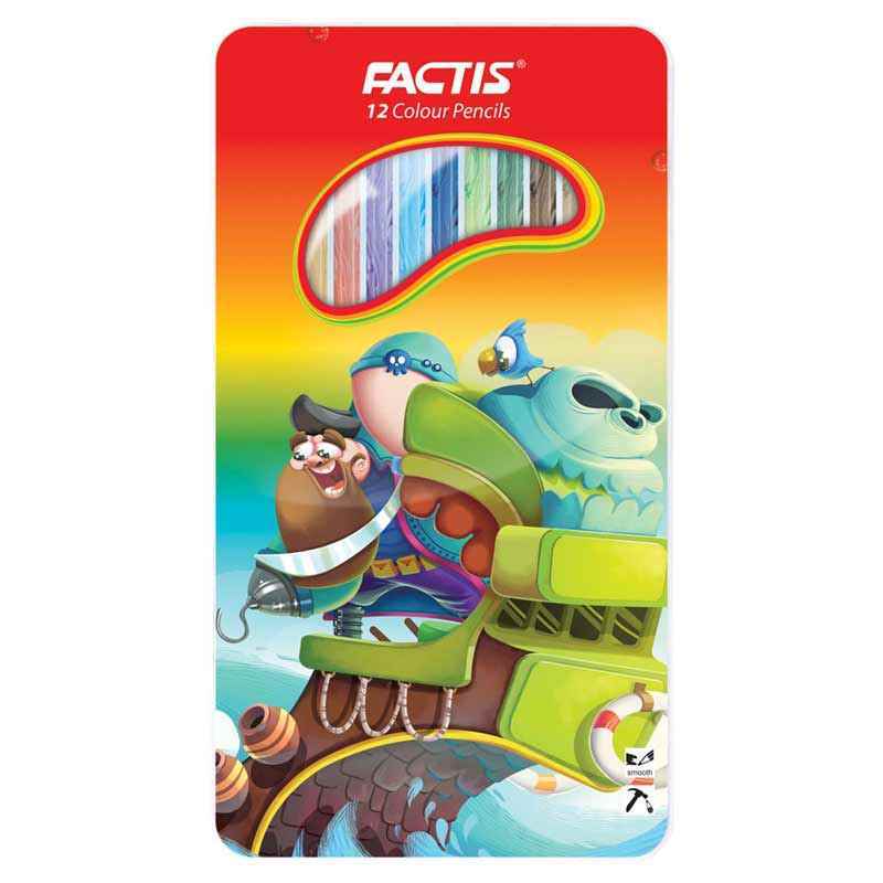 مدادرنگی12رنگ شش گوش جعبه فلزی فکتیس