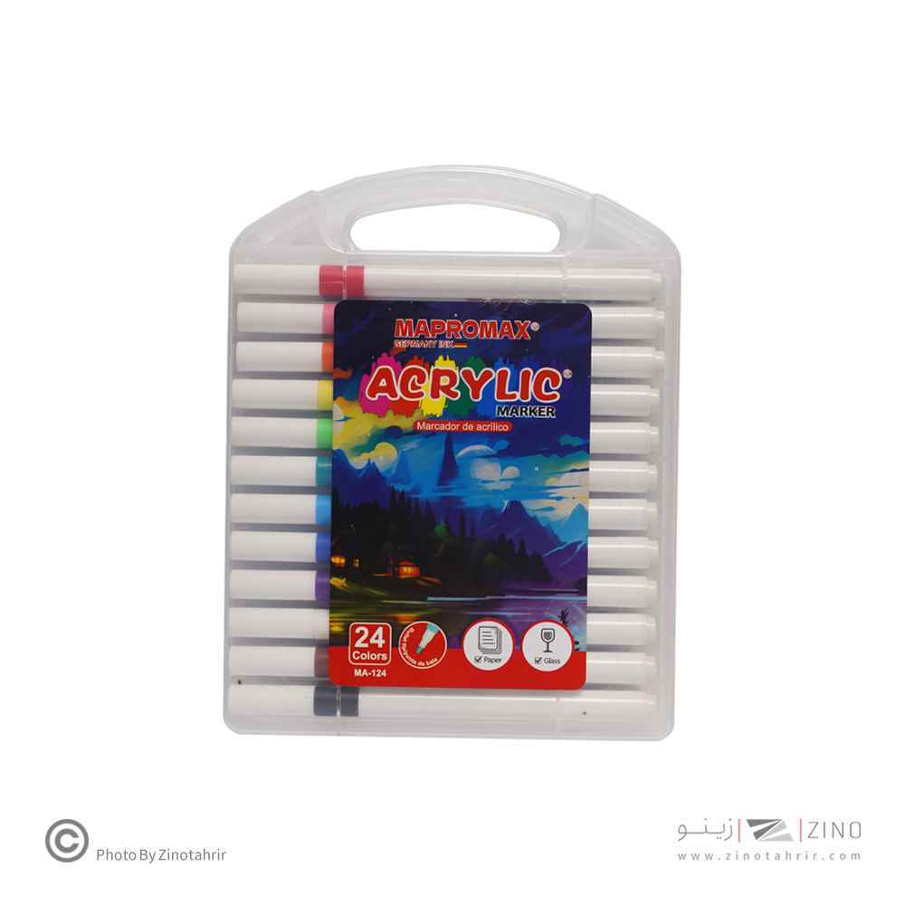 ماژیک اکریلیک24رنگ قلمی ماپرومکس کدma-124