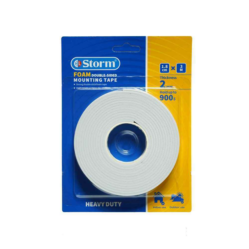 xxxچسب دوطرفه2میل فوم1-8 سانت3متری استورم کدhl-102137