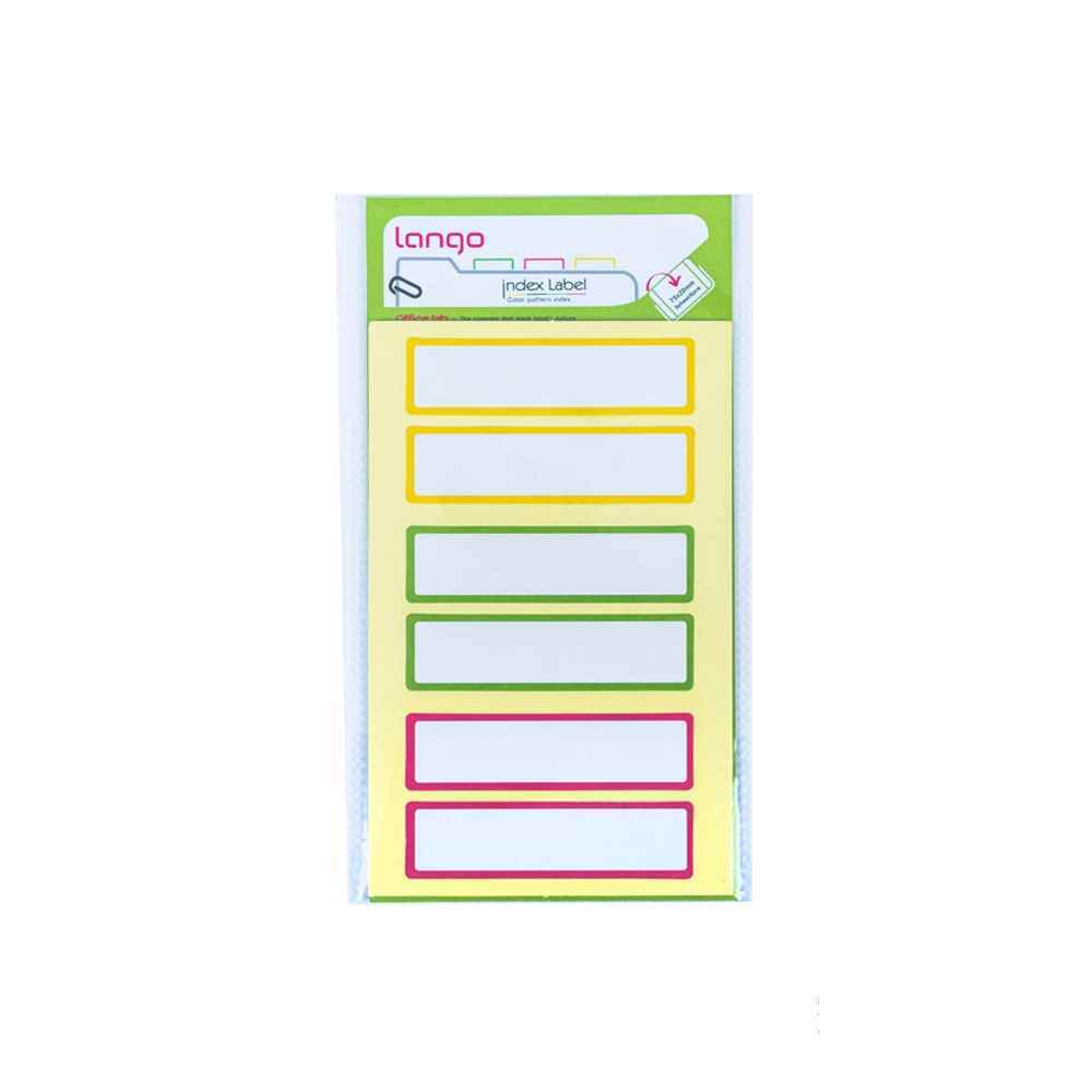 برچسب دوررنگی سایز2075میلیمتر5برگی لانگوکدb-56 یاکد042