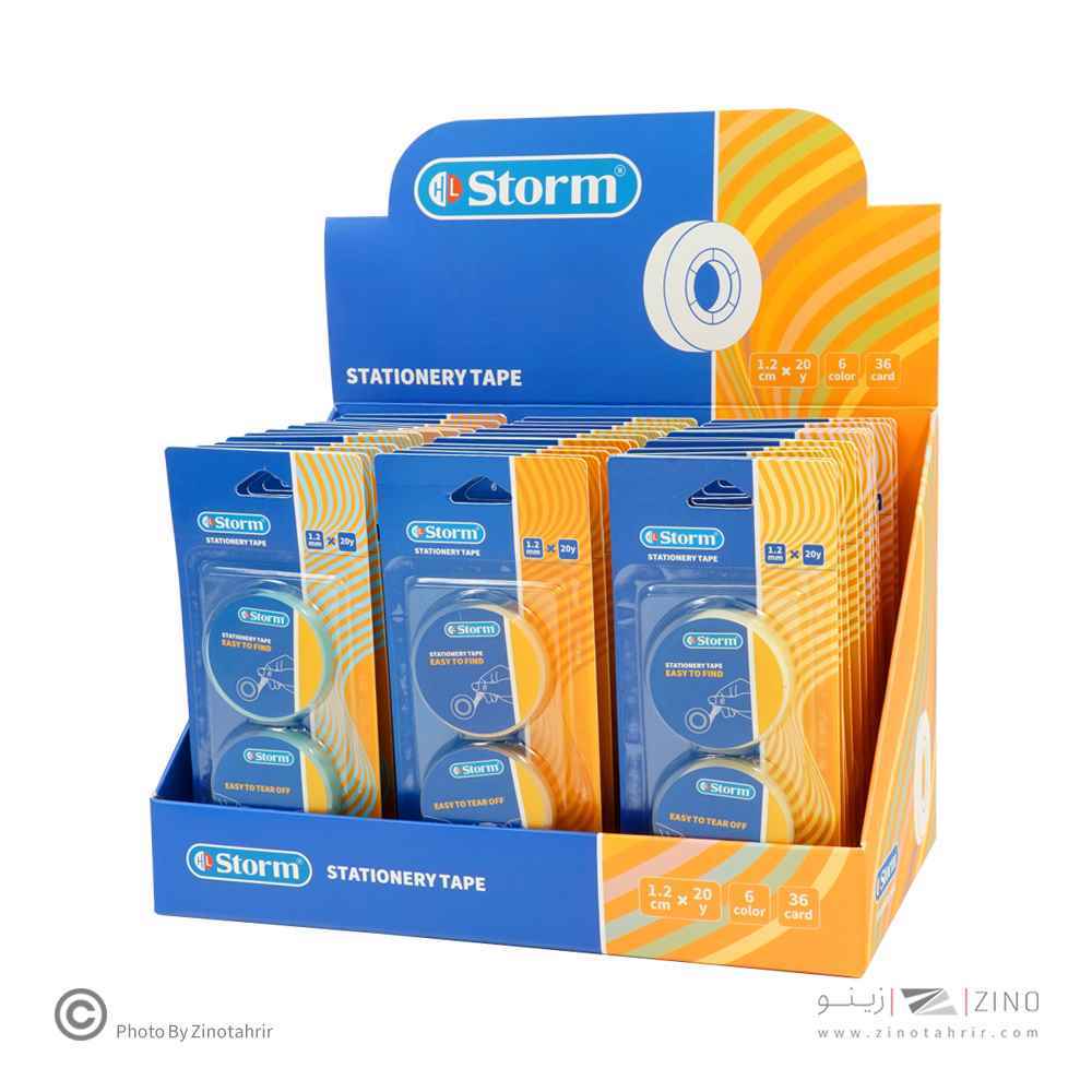 چسب نواری فانتزی رنگی1-2سانت 20یارد استورم کدhl-102527