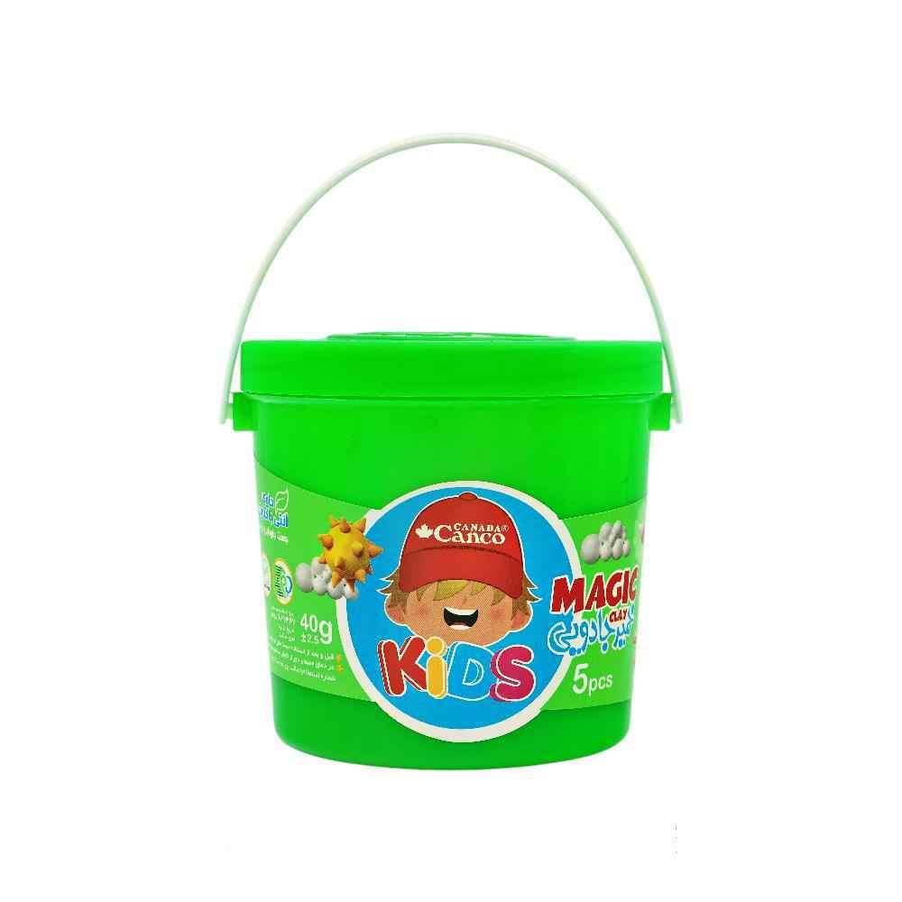خمیربازی5رنگ جادویی40گرم سطلی دسته دار آنتی باکتریال کنکو