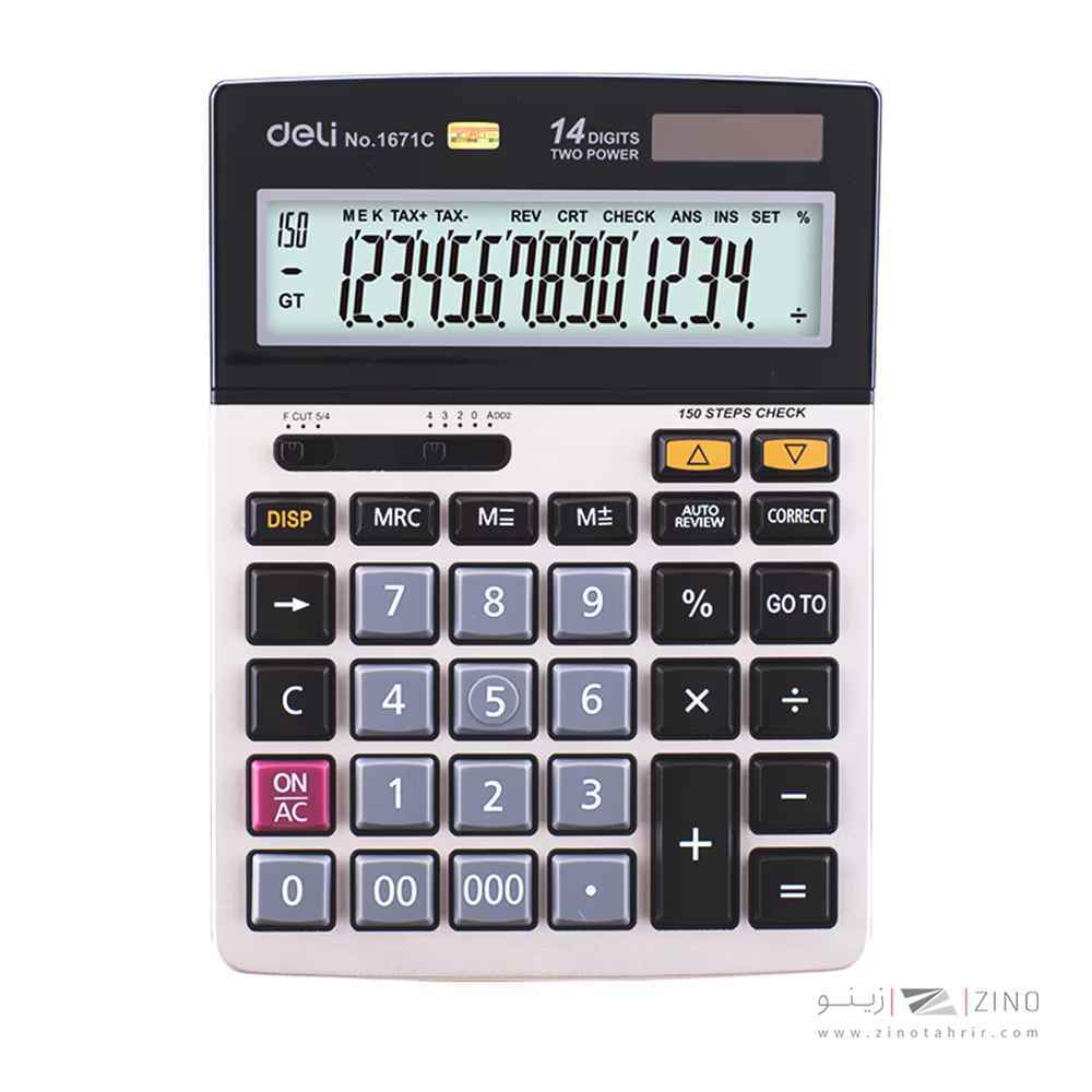 ماشین حساب رومیزی چک کن دار14رقم دلی w1671c