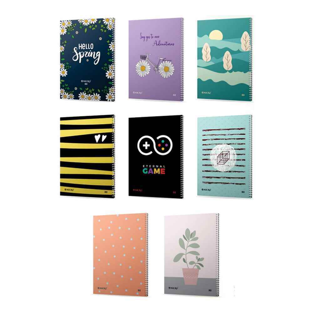 دفتر80برگ وزیری سیمی طلقی گلاسه مینیمال میکرو کدc21