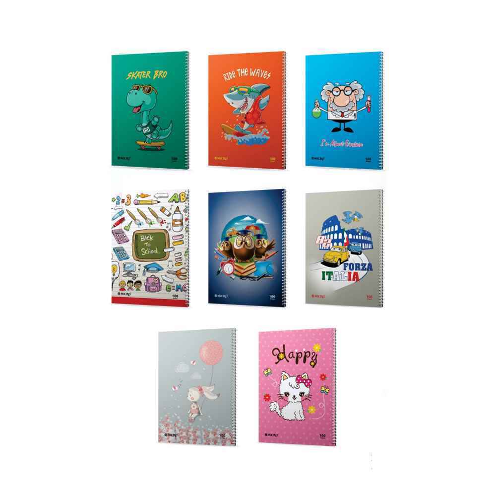 دفتر100برگ وزیری سیمی طلقی گلاسه فانتزی میکرو کدc6-c27-c24