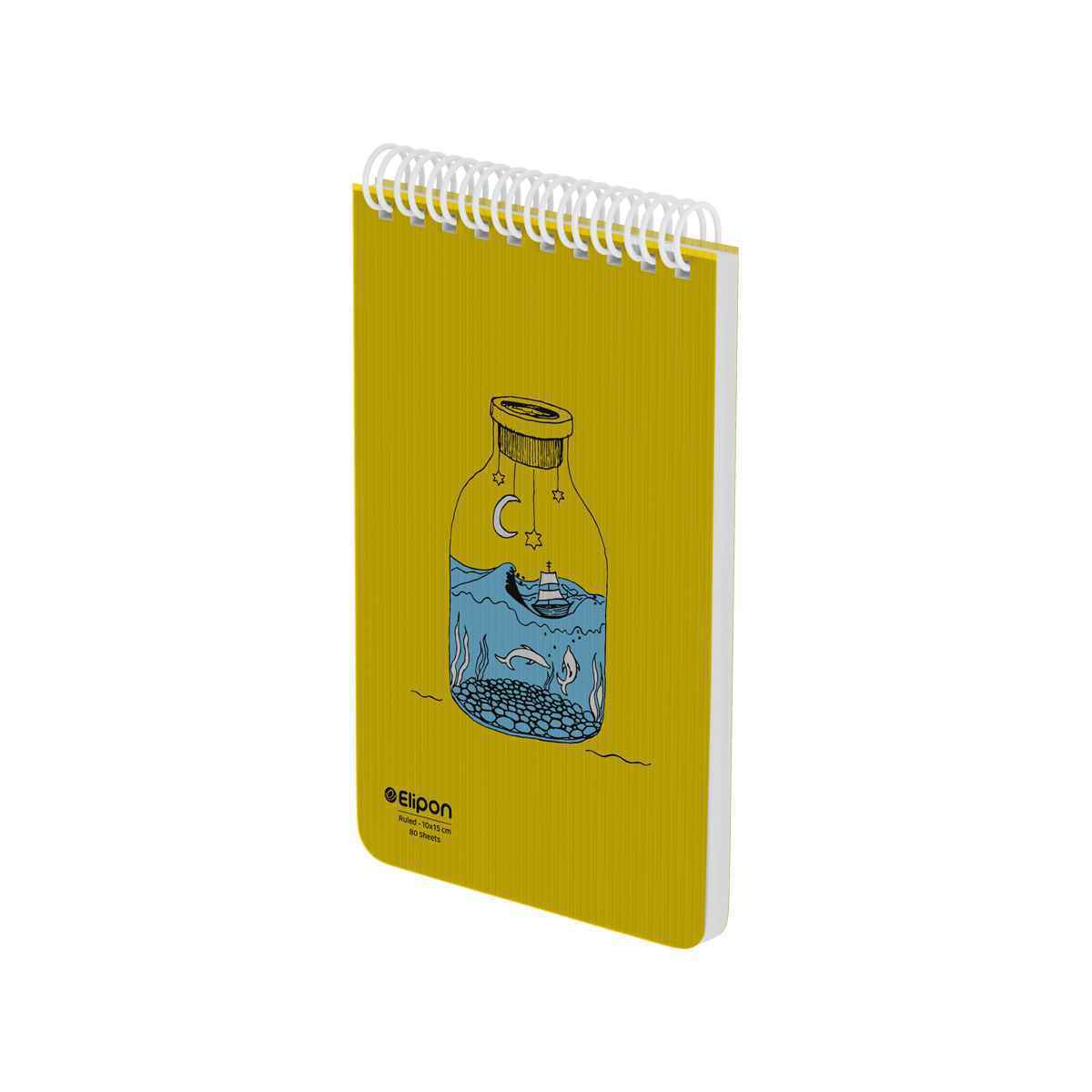 دفتریادداشت 80برگ 100150سیمی جلدطلق فانتزی الیپون کد266