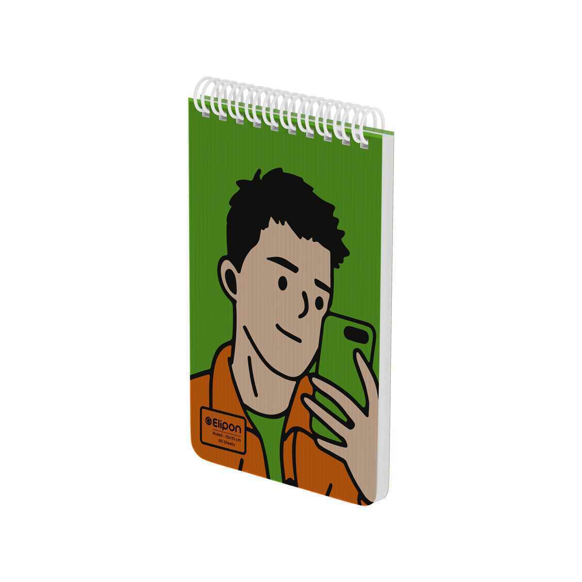 دفتریادداشت 80برگ 100150سیمی جلدطلق فانتزی الیپون کد266