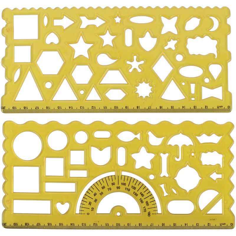 خط کش شابلون دار ژله ای 20cm کد 4