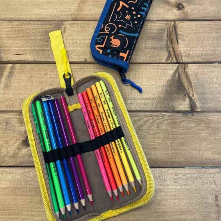 کیف مدادرنگی12عددی تک زیپ سری a لوتو(فقط کیف)