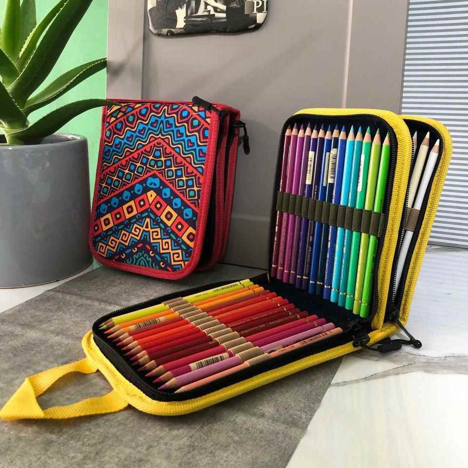 کیف مدادرنگی 60عددی دوزیپ سری v لوتو(فقط کیف)