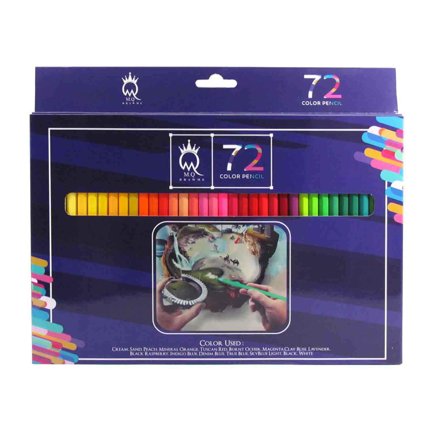 مداد رنگی 72رنگ جعبه مقوایی ام کیو