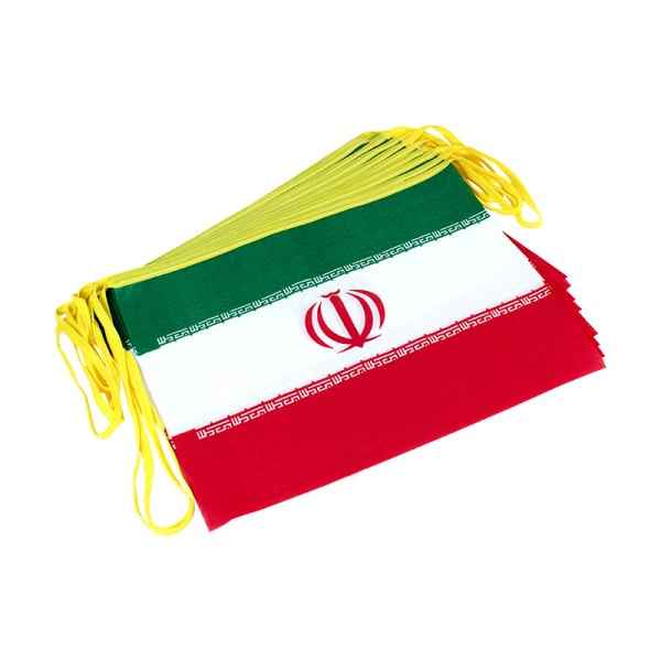 پرچم ایران مثلثی بزرگ پارچه ای 14 عددی ریسه ای متفرقه بسته 10 ریسه ای